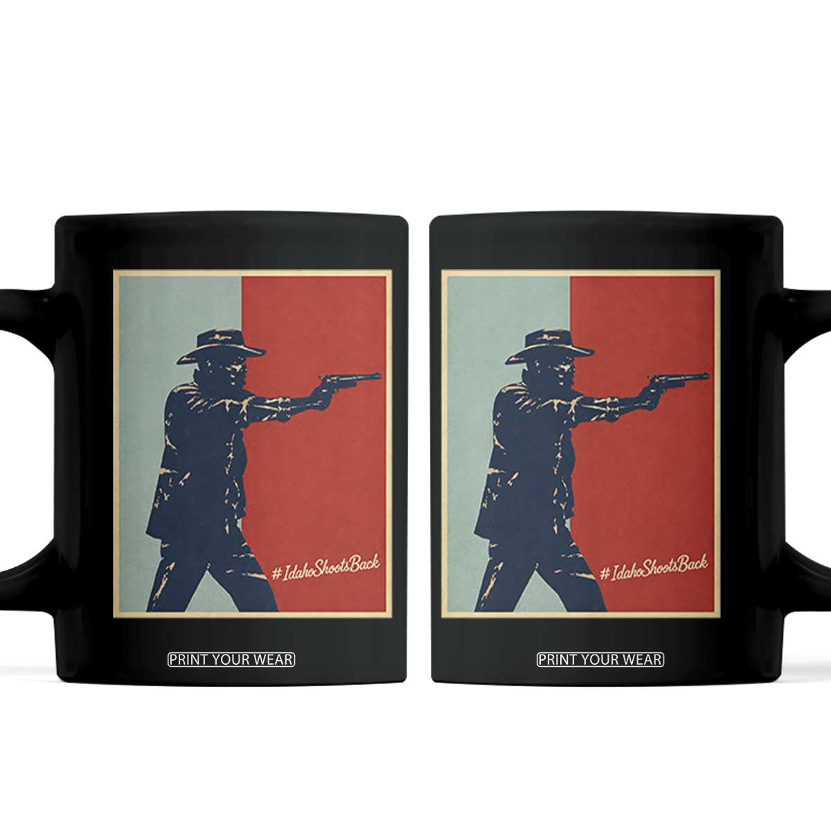 Idaho Shoots Back Vintage Pop Art Poster Style Graphic Coffee Mug TS02 Black Print Your Wear