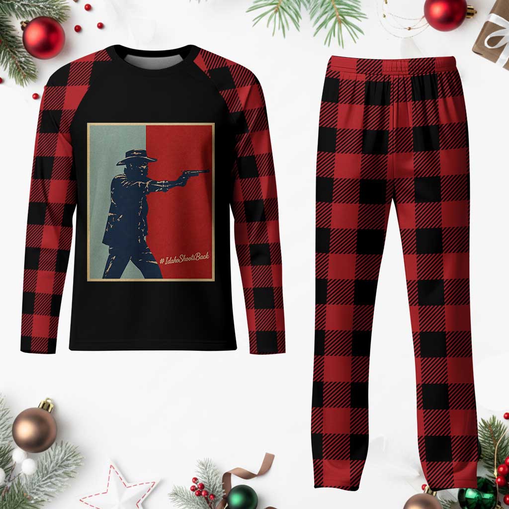 Idaho Shoots Back Vintage Pop Art Poster Style Graphic Plaid Pajama Set TS02 Buffalo Plaid Print Your Wear
