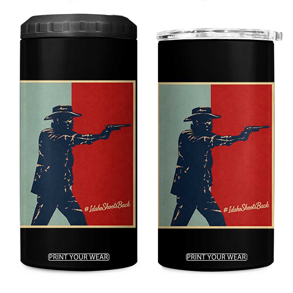 Idaho Shoots Back Vintage Pop Art Poster Style Graphic 4 in 1 Can Cooler Tumbler TS02 One Size: 16 oz Black Print Your Wear