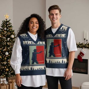 Idaho Shoots Back Vintage Pop Art Poster Style Graphic V-Neck Knit Sweater Vest