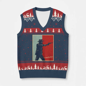 Idaho Shoots Back Vintage Pop Art Poster Style Graphic V-Neck Knit Sweater Vest