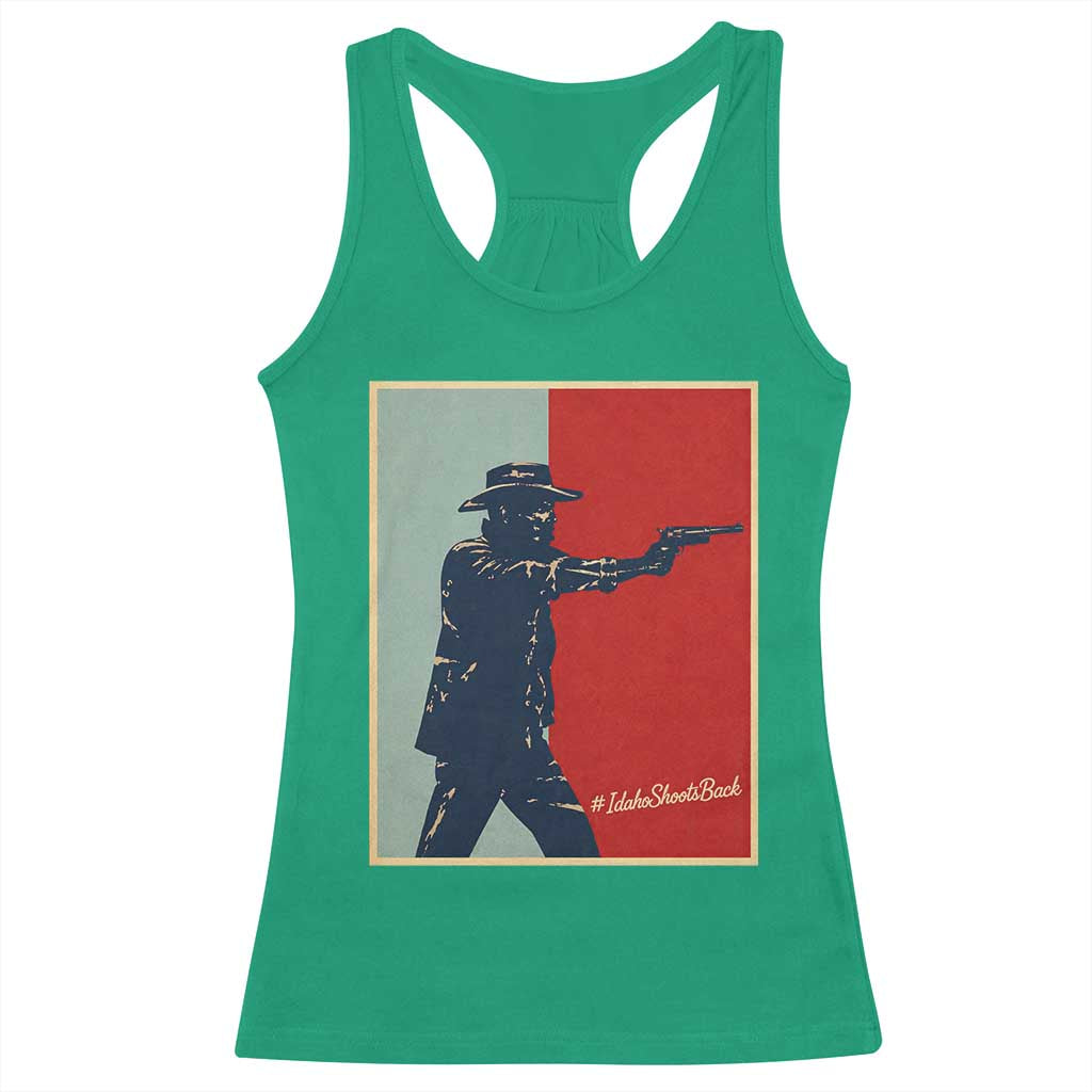 Idaho Shoots Back Vintage Pop Art Poster Style Graphic Racerback Tank Top