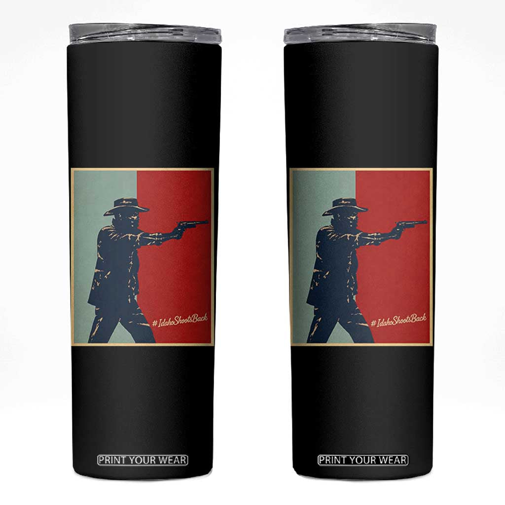 Idaho Shoots Back Vintage Pop Art Poster Style Graphic Skinny Tumbler