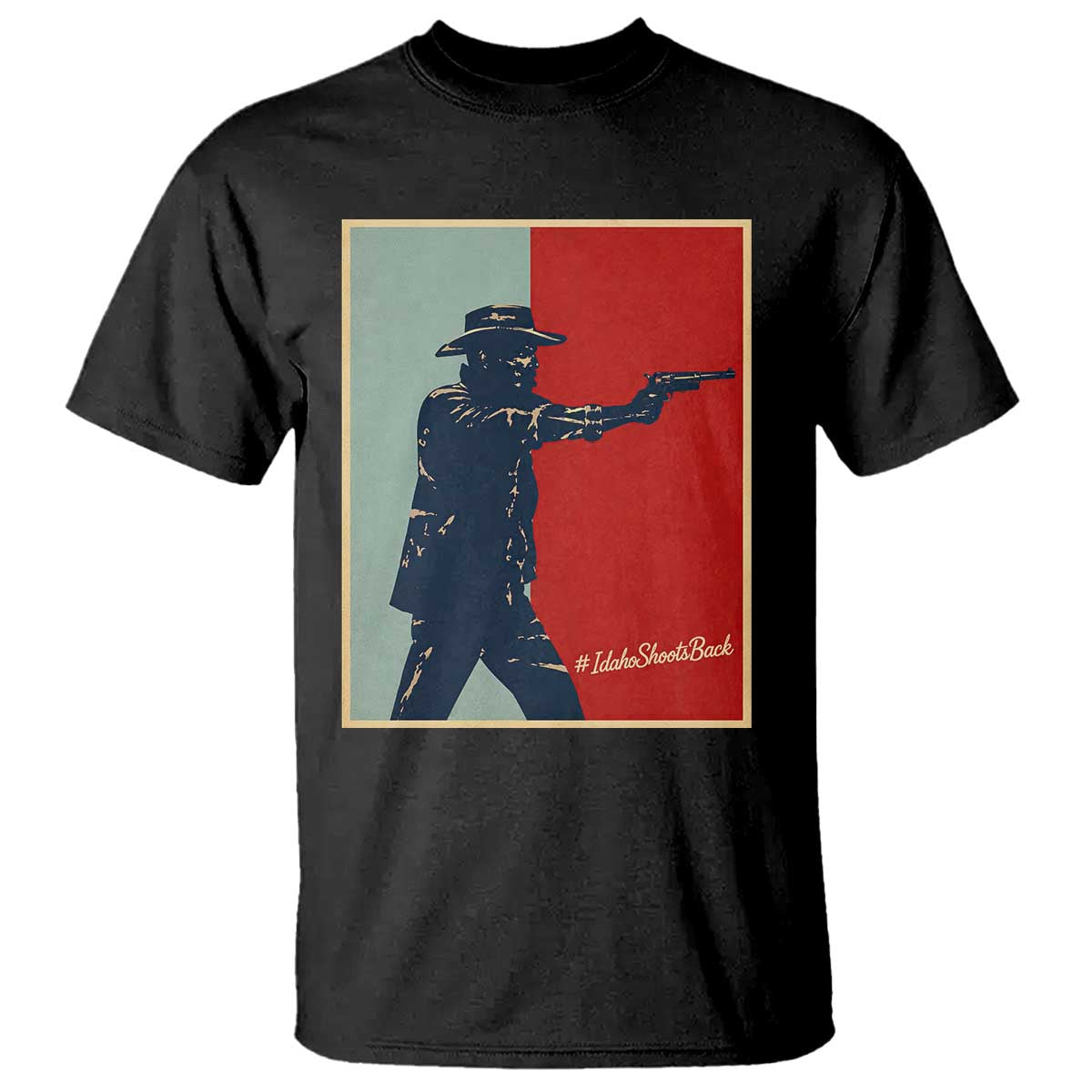 Idaho Shoots Back Vintage Pop Art Poster Style Graphic T Shirt TS02 Black Print Your Wear