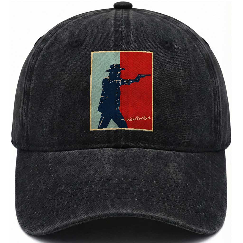 Idaho Shoots Back Vintage Pop Art Poster Style Graphic Washed Cotton Baseball Cap TS02 Print Your Wear