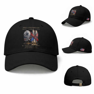 We Will Never Forget 9 11 Memorial 25th Anniversary Baseball Cap Patriotic American Flag Ribbon