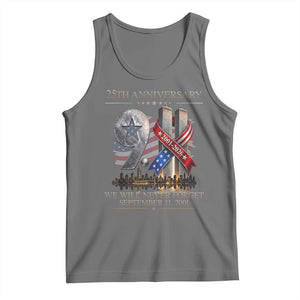 We Will Never Forget 9 11 Memorial 25th Anniversary Tank Top Patriotic American Flag Ribbon
