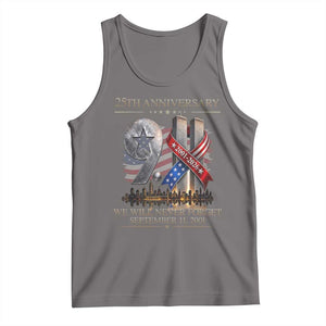 We Will Never Forget 9 11 Memorial 25th Anniversary Tank Top Patriotic American Flag Ribbon