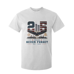 Patriotic Soaring Bald Eagle 9 11 Memorial 25th Anniversary T Shirt For Kid 25 Years 2021 2026 Never Forget