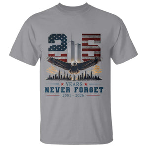 Patriotic Soaring Bald Eagle 9 11 Memorial 25th Anniversary T Shirt 25 Years 2021 2026 Never Forget