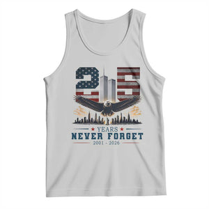 Patriotic Soaring Bald Eagle 9 11 Memorial 25th Anniversary Tank Top 25 Years 2021 2026 Never Forget