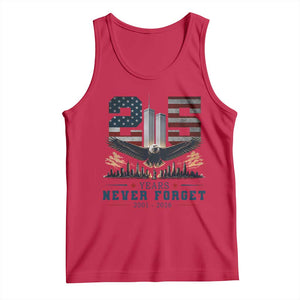 Patriotic Soaring Bald Eagle 9 11 Memorial 25th Anniversary Tank Top 25 Years 2021 2026 Never Forget