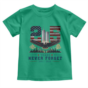 Patriotic Soaring Bald Eagle 9 11 Memorial 25th Anniversary Toddler T Shirt 25 Years 2021 2026 Never Forget
