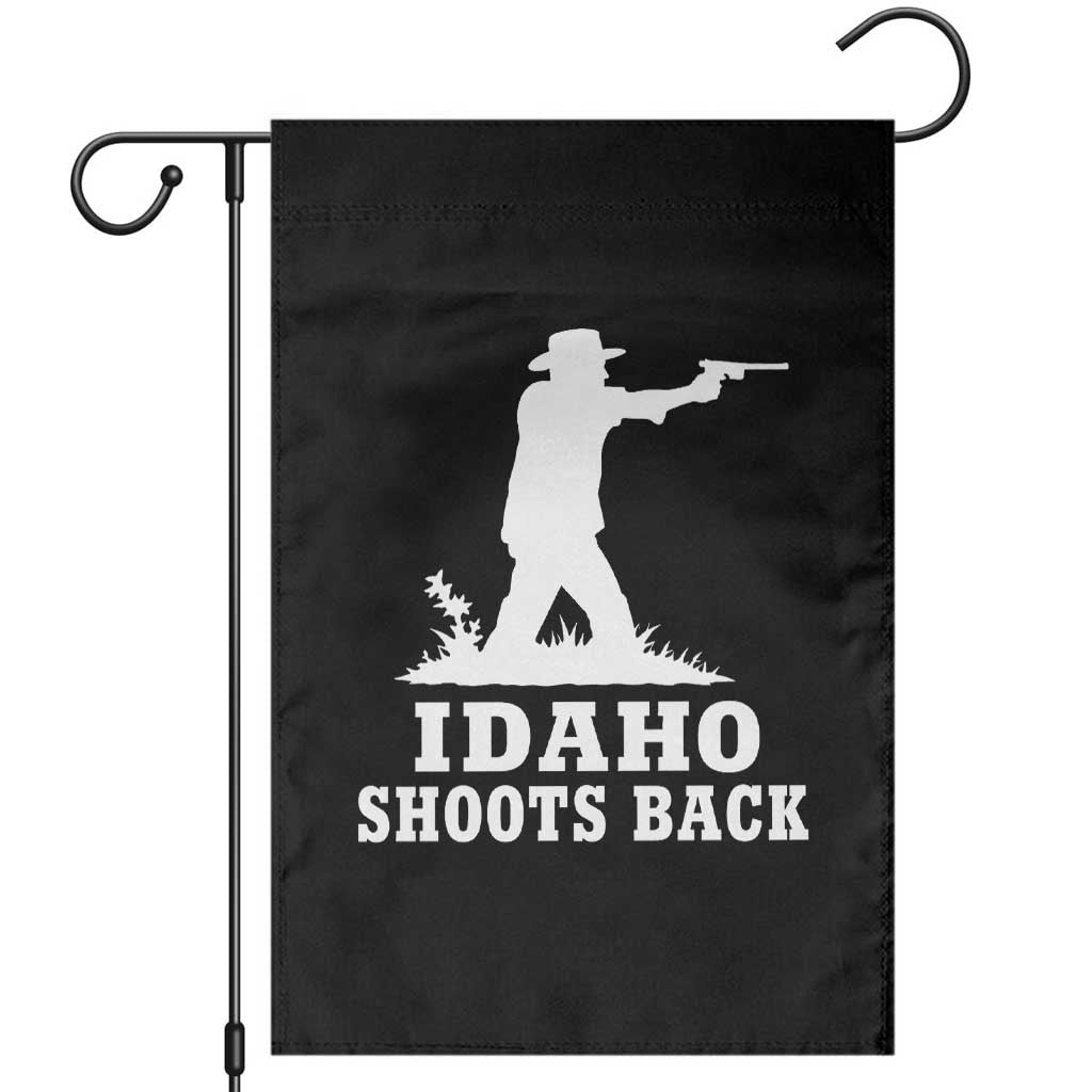 Idaho Shoots Back Cowboy Gunslinger Silhouette Patriotic Graphic Garden Flag TS02 Black Print Your Wear