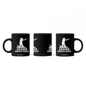 Idaho Shoots Back Cowboy Gunslinger Silhouette Patriotic Graphic Coffee Mug