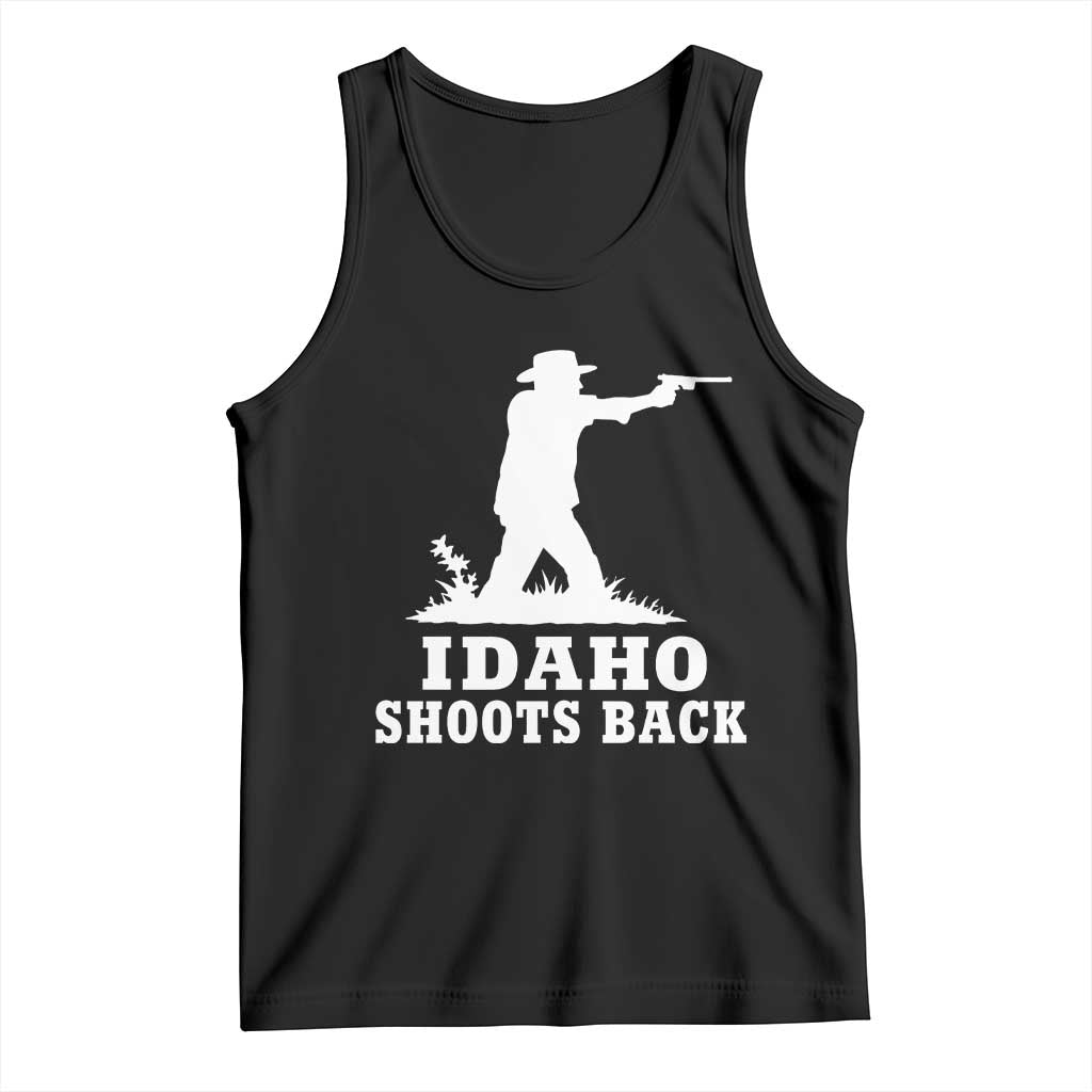 Idaho Shoots Back Cowboy Gunslinger Silhouette Patriotic Graphic Tank Top TS02 Black Print Your Wear