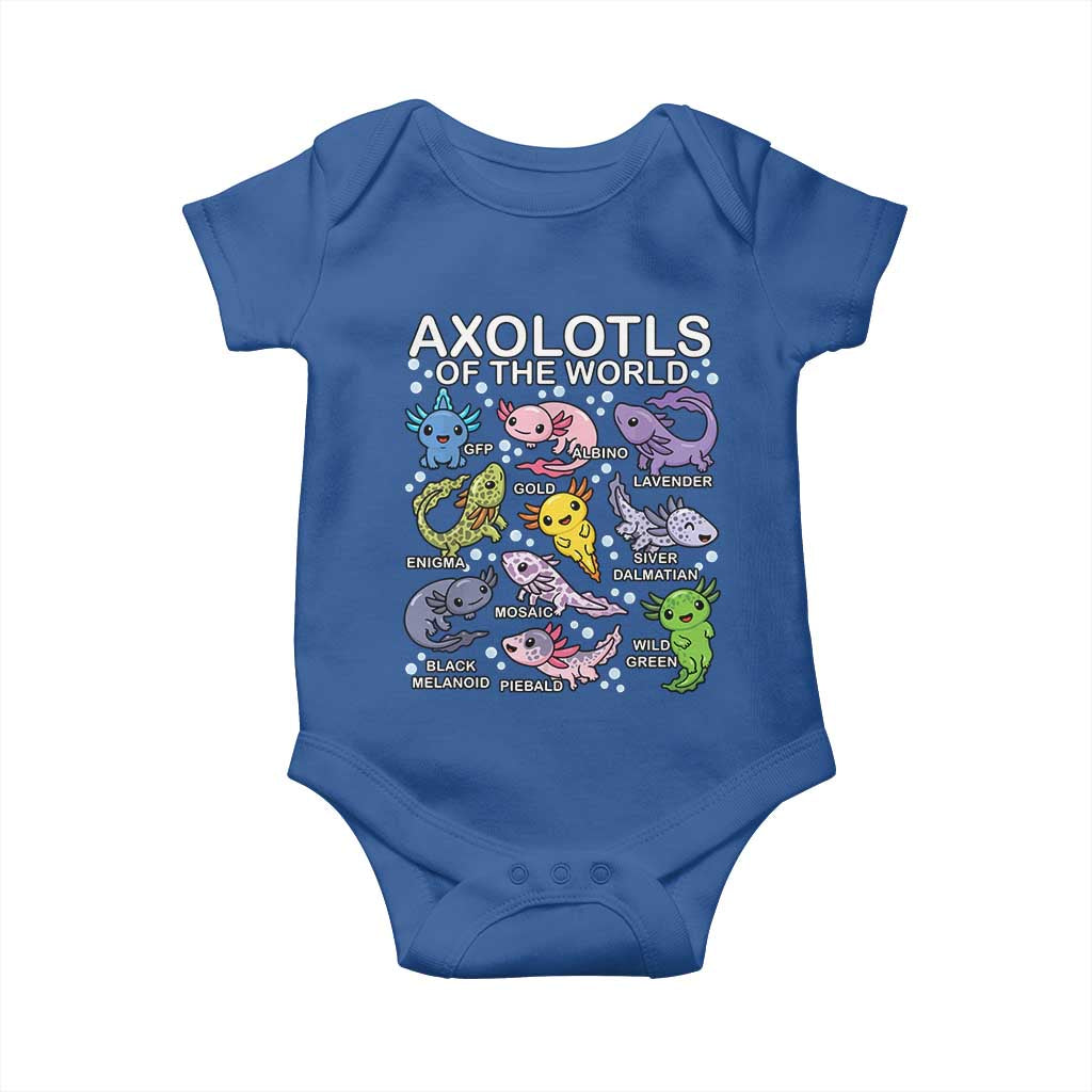 Kawaii Axolotl Baby Onesie Axolotls of the World Animals Aquarium Species TS02 Royal Blue Print Your Wear