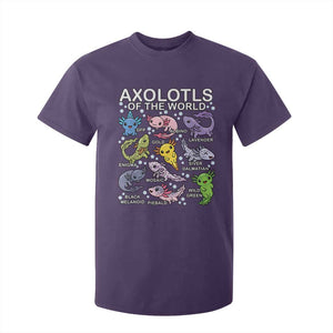 Kawaii Axolotl T Shirt For Kid Axolotls of the World Animals Aquarium Species TS02 Purple Print Your Wear