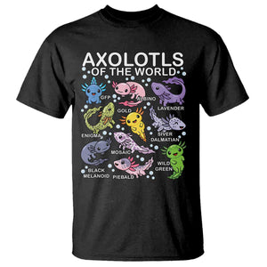 Kawaii Axolotl T Shirt Axolotls of the World Animals Aquarium Species TS02 Black Print Your Wear