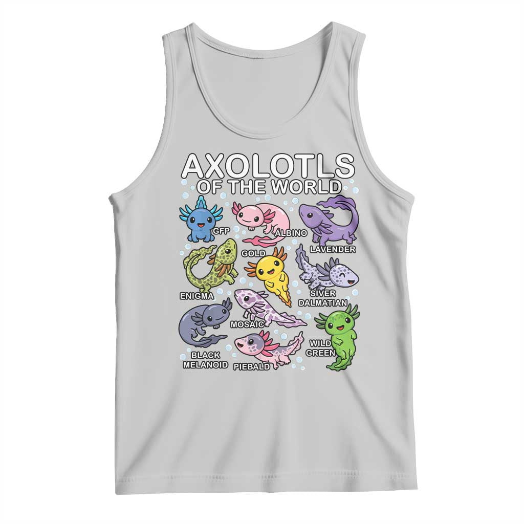 Kawaii Axolotl Tank Top Axolotls of the World Animals Aquarium Species TS02 Ash Print Your Wear
