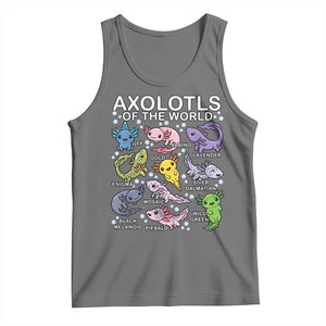 Kawaii Axolotl Tank Top Axolotls of the World Animals Aquarium Species TS02 Black Heather Print Your Wear
