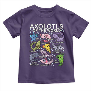 Kawaii Axolotl Toddler T Shirt Axolotls of the World Animals Aquarium Species TS02 Purple Print Your Wear