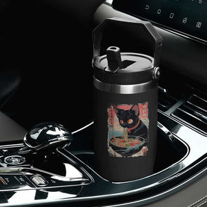 Japanese Inspo Ramen Cat Graphic Flip Straw Tumbler Anime Manga Kawaii Otaku Urban Streetwear TS02 Print Your Wear