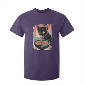 Japanese Inspo Ramen Cat Graphic T Shirt For Kid Anime Manga Kawaii Otaku Urban Streetwear TS02 Purple Print Your Wear