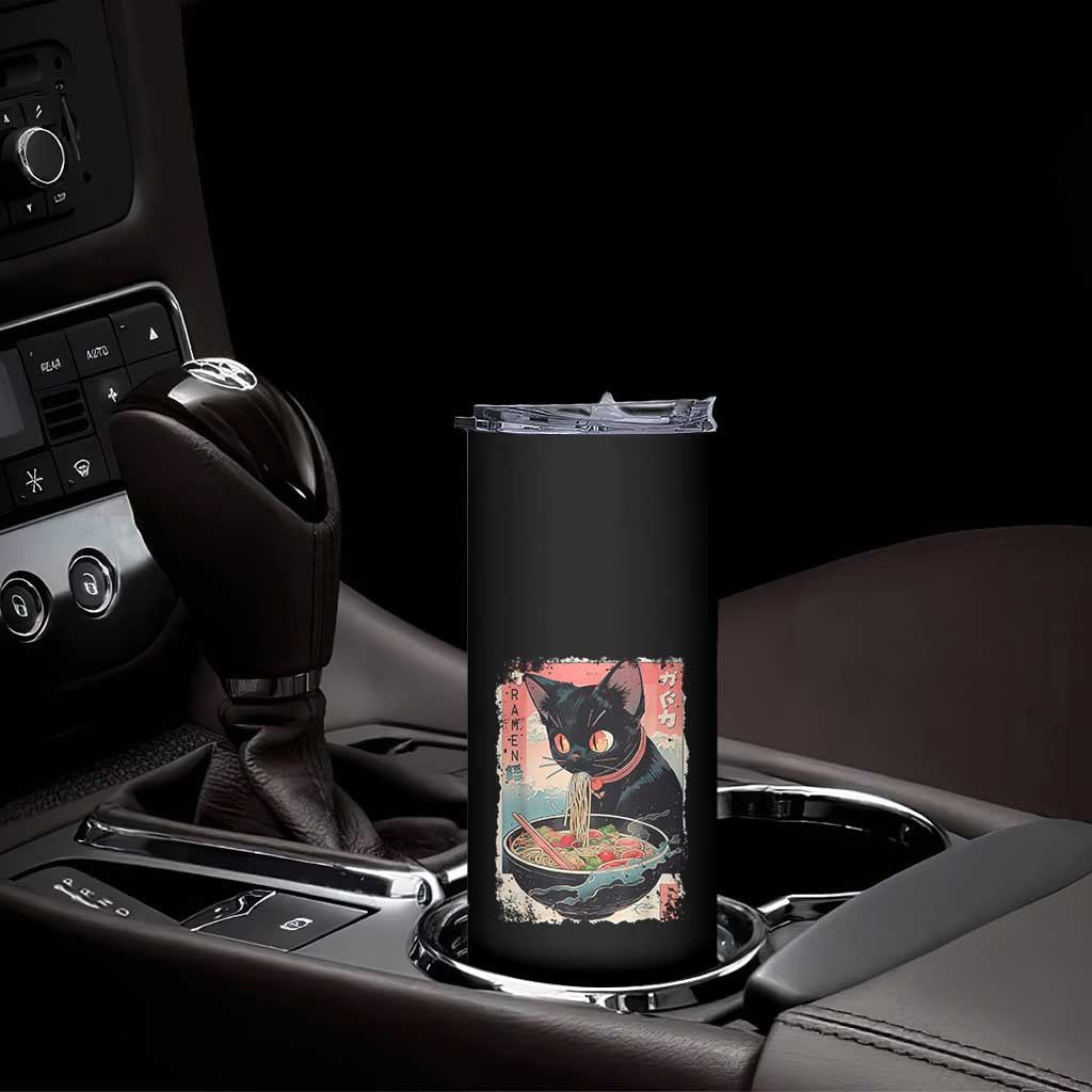 Japanese Inspo Ramen Cat Graphic Skinny Tumbler Anime Manga Kawaii Otaku Urban Streetwear TS02 Print Your Wear