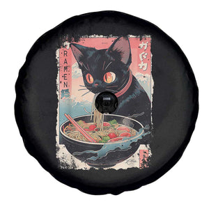 Japanese Inspo Ramen Cat Graphic Spare Tire Cover Anime Manga Kawaii Otaku Urban Streetwear TS02 Print Your Wear