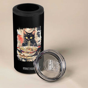 Ramen Noodles Black Cat Graphic 4 in 1 Can Cooler Tumbler Kawaii Retro Japan Y2K Cats Manga Anime TS02 Print Your Wear