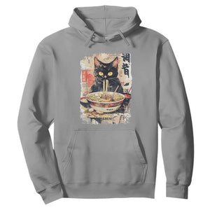 Ramen Noodles Black Cat Graphic Hoodie Kawaii Retro Japan Y2K Cats Manga Anime TS02 Sport Gray Print Your Wear