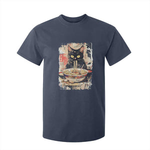 Ramen Noodles Black Cat Graphic T Shirt For Kid Kawaii Retro Japan Y2K Cats Manga Anime TS02 Navy Print Your Wear