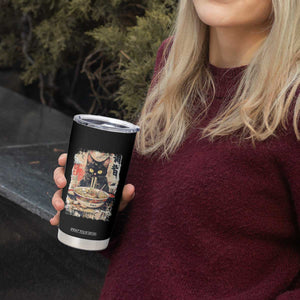 Ramen Noodles Black Cat Graphic Tumbler Cup Kawaii Retro Japan Y2K Cats Manga Anime TS02 Print Your Wear