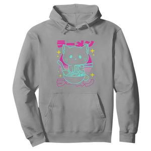 Kawaii Ramen Cat Hoodie Retro Japanese Noodles Lover Anime Aesthetic TS02 Sport Gray Print Your Wear