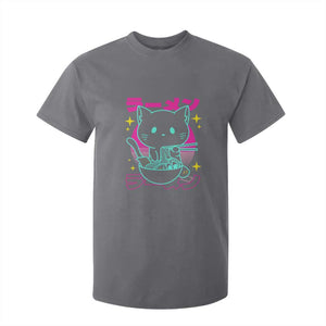 Kawaii Ramen Cat T Shirt For Kid Retro Japanese Noodles Lover Anime Aesthetic TS02 Charcoal Print Your Wear