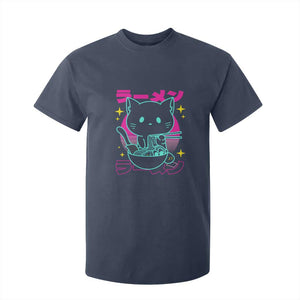 Kawaii Ramen Cat T Shirt For Kid Retro Japanese Noodles Lover Anime Aesthetic TS02 Navy Print Your Wear