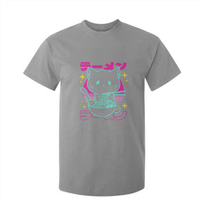 Kawaii Ramen Cat T Shirt For Kid Retro Japanese Noodles Lover Anime Aesthetic TS02 Sport Gray Print Your Wear