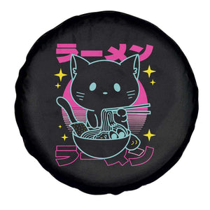 Kawaii Ramen Cat Spare Tire Cover Retro Japanese Noodles Lover Anime Aesthetic TS02 Print Your Wear