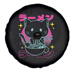 Kawaii Ramen Cat Spare Tire Cover Retro Japanese Noodles Lover Anime Aesthetic TS02 Print Your Wear