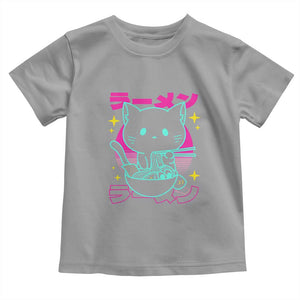 Kawaii Ramen Cat Toddler T Shirt Retro Japanese Noodles Lover Anime Aesthetic TS02 Sport Gray Print Your Wear