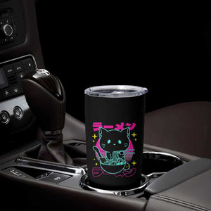 Kawaii Ramen Cat Tumbler Cup Retro Japanese Noodles Lover Anime Aesthetic TS02 Print Your Wear