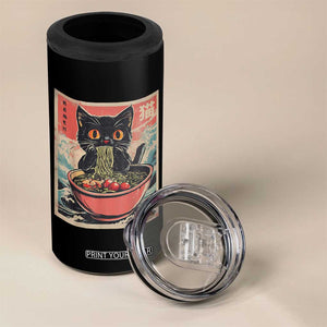 Cat Ramen Japanese Inspo Graphic 4 in 1 Can Cooler Tumbler Funny Kawaii Cat Anime Gifts TS02 Print Your Wear