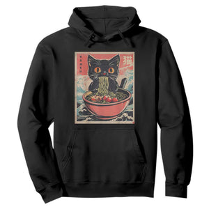 Cat Ramen Japanese Inspo Graphic Hoodie Funny Kawaii Cat Anime Gifts TS02 Black Print Your Wear