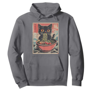Cat Ramen Japanese Inspo Graphic Hoodie Funny Kawaii Cat Anime Gifts TS02 Charcoal Print Your Wear