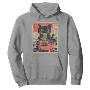 Cat Ramen Japanese Inspo Graphic Hoodie Funny Kawaii Cat Anime Gifts TS02 Sport Gray Print Your Wear