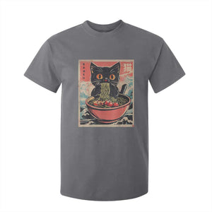 Cat Ramen Japanese Inspo Graphic T Shirt For Kid Funny Kawaii Cat Anime Gifts TS02 Charcoal Print Your Wear