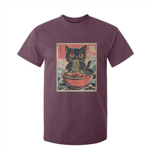 Cat Ramen Japanese Inspo Graphic T Shirt For Kid Funny Kawaii Cat Anime Gifts TS02 Maroon Print Your Wear