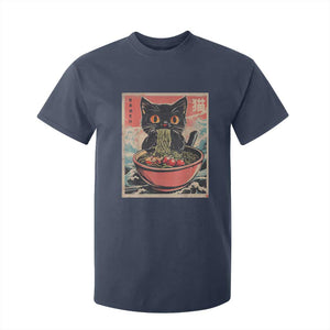 Cat Ramen Japanese Inspo Graphic T Shirt For Kid Funny Kawaii Cat Anime Gifts TS02 Navy Print Your Wear