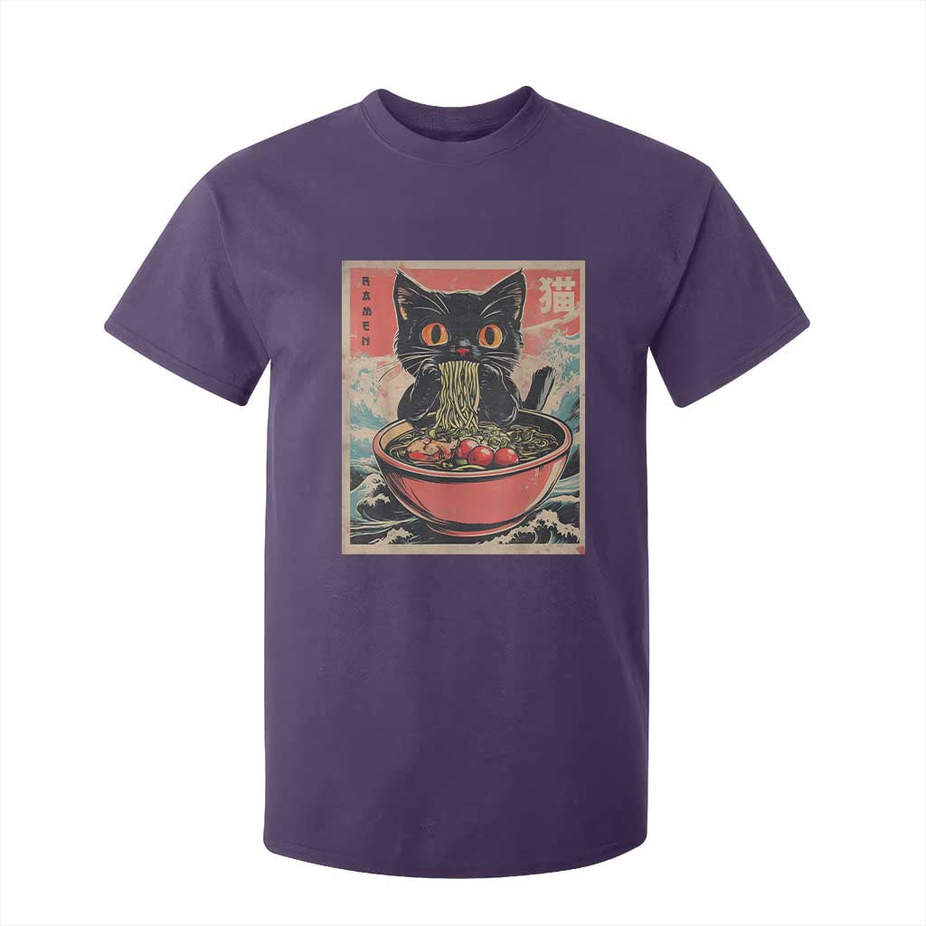 Cat Ramen Japanese Inspo Graphic T Shirt For Kid Funny Kawaii Cat Anime Gifts TS02 Purple Print Your Wear